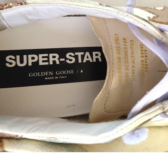 Golden Goose White and Pink Glitter Sneakers - Picture 6 of 16